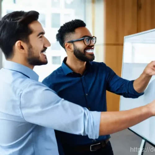 심리적 안전감을 높이는 사내 교육 프로그램 - **Prompt 1: Trust and Open Communication in a Modern Office**
    "A diverse team of professionals (...