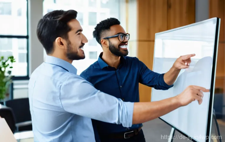 심리적 안전감을 높이는 사내 교육 프로그램 - **Prompt 1: Trust and Open Communication in a Modern Office**
"A diverse team of professionals (...