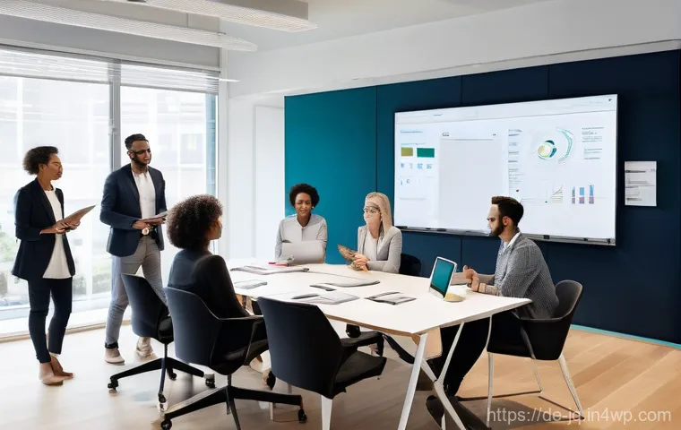 심리적 안전감을 위한 혁신적인 팀워크 방법론 - **Prompt 1: Collaborative Innovation in a Psychologically Safe Space**
"A diverse team of 6-7 pr...